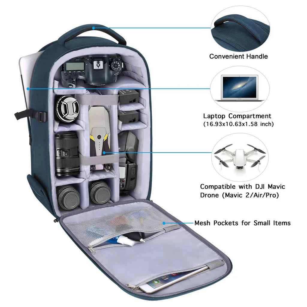 Waterproof Hardshell Camera Backpack with Tripod Holder E21742
