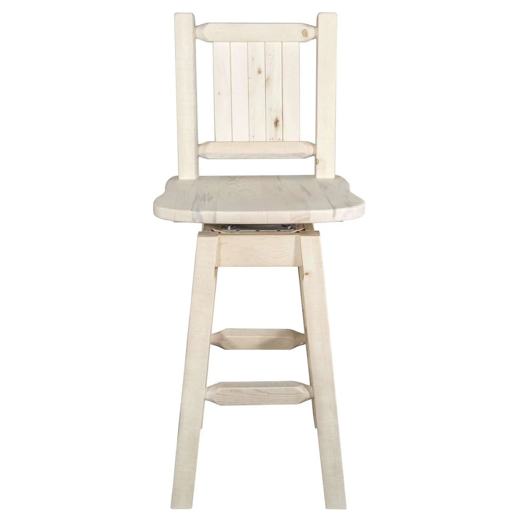 Natural Wood Swivel Barstool H4729