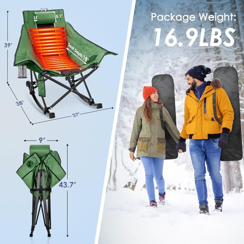 XL Oversized Heated Rocking Camping Chair R485