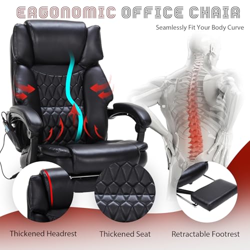 Grey Reclining Massage Office Chair with Foot Rest M69957